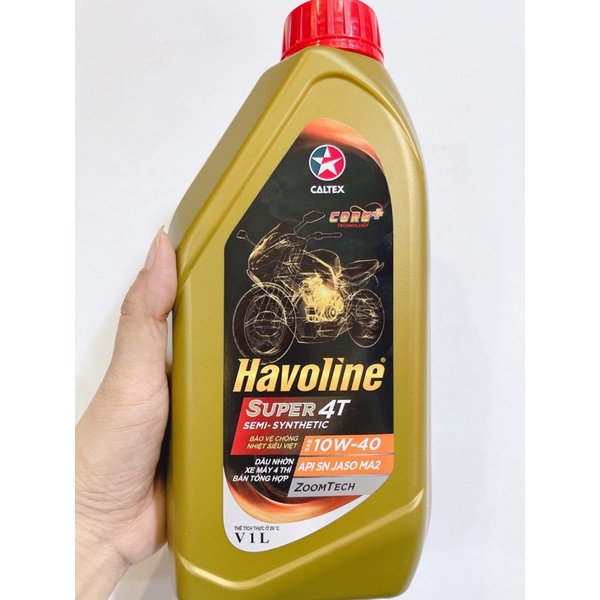 Nhớt xe máy 4T Havoline Sae 10W-40 API SN JASO MA2, dầu nhờn xe máy Catex cao cấp