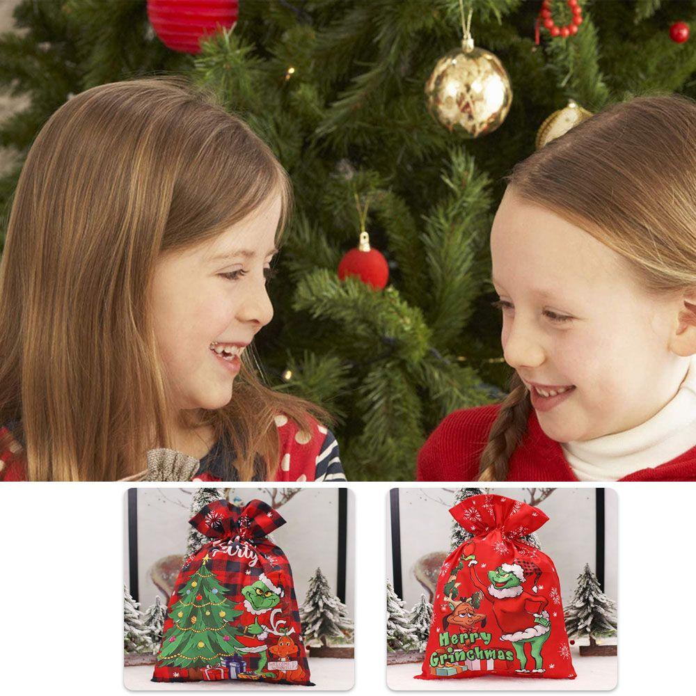 CHOOKEY Túi Dây Rút Đựng Kẹo Trang Trí Giáng Sinh Năm Mới