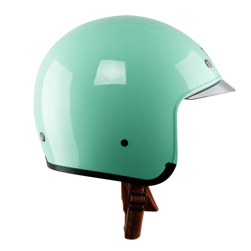 Mũ bảo hiểm xe máy 3/4 Royal M139 có kính âm màu xanh pastel bóng  - Tặng kèm túi rút Royal