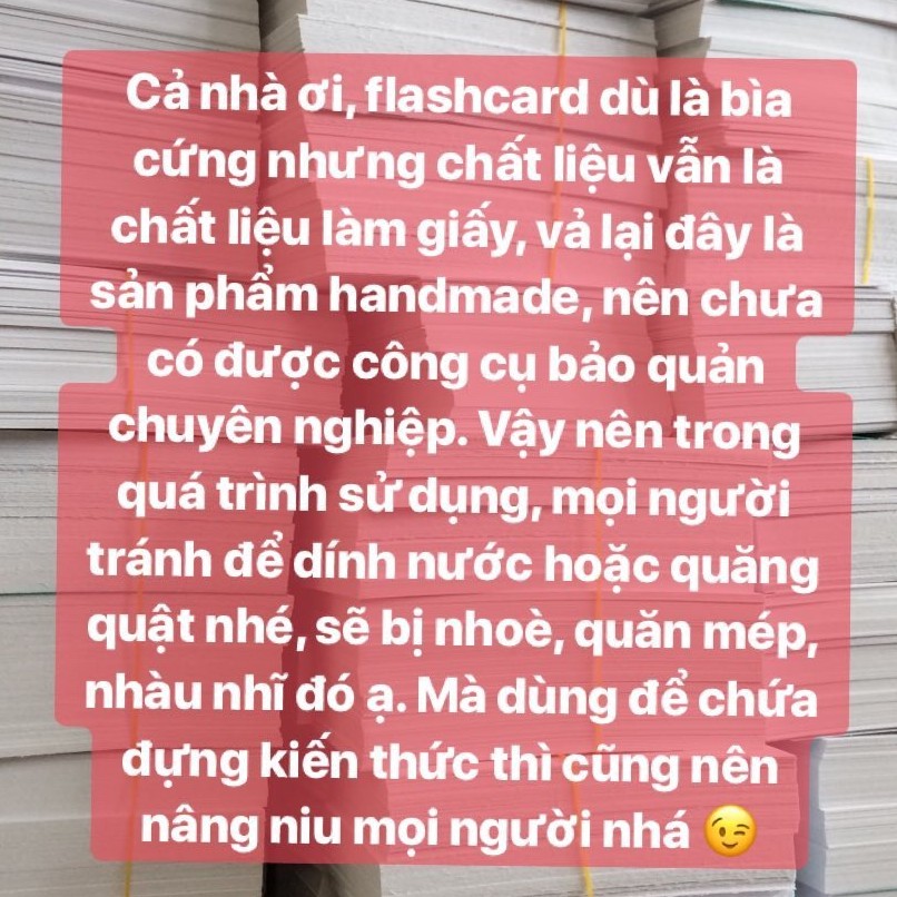 Flashcard trắng KHÔNG KHUYÊN