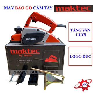 Máy bào gỗ cầm tay Maktec tặng sẵn lưỡi bào - Hàng logo đúc nổi loại 1