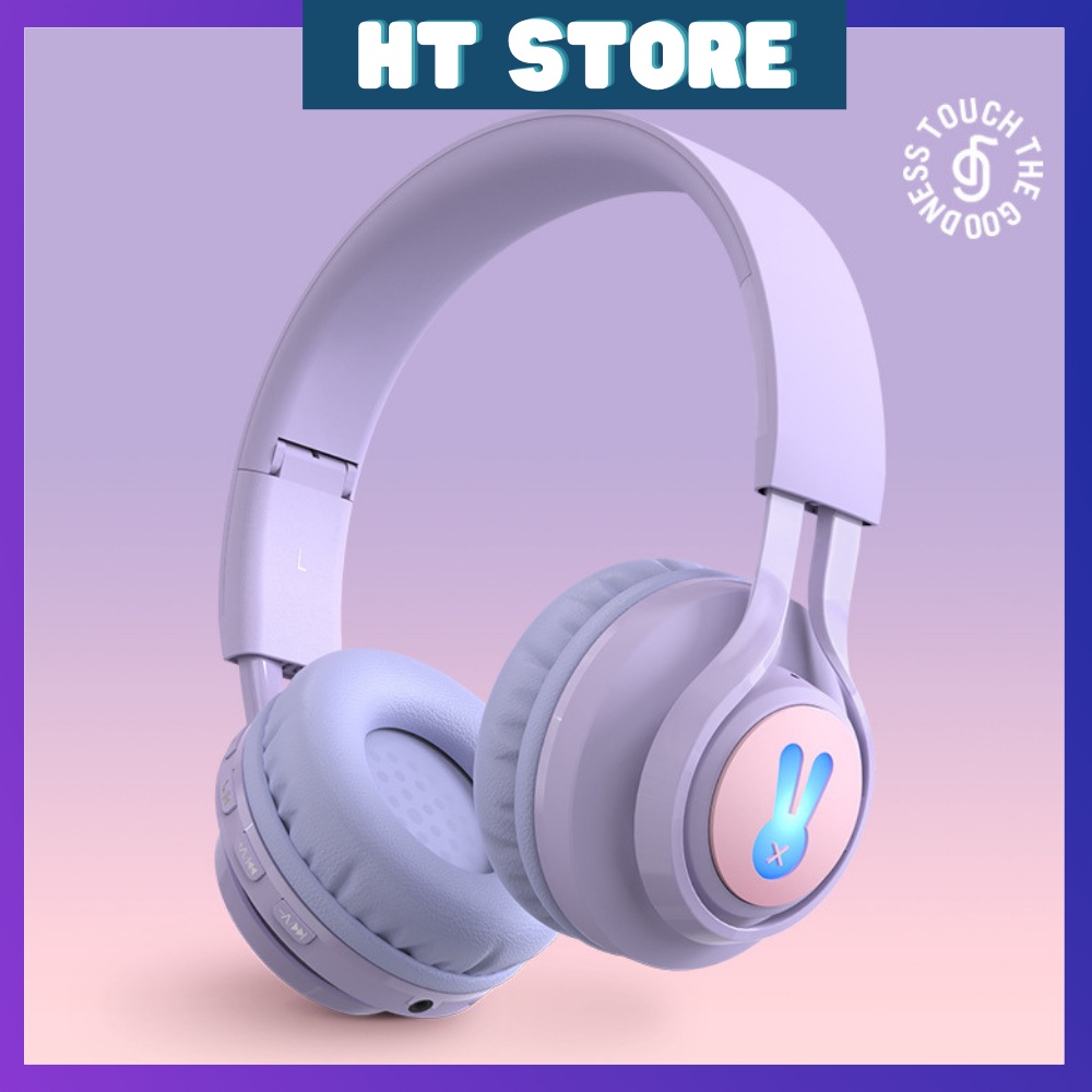 Tai Nghe/Headphone Chụp Tai Bluetooth 5.0 BT06C+ Hàng Cao Cấp Tích Hợp Đèn LED Âm Bass Mạnh Mẽ Êm Tai Hot Trend 2022