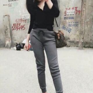 Quần jogger chất len tăm