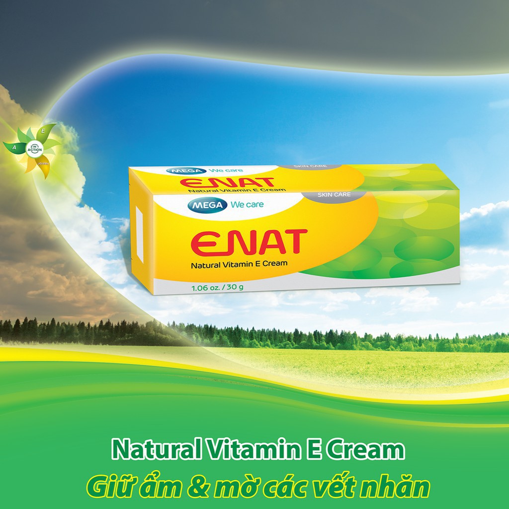 Enat vitamin E Cream giúp giữ ẩm, làm mờ các nếp nhăn da, loại bỏ tình trạng da khô, da nứt nẻ CN127