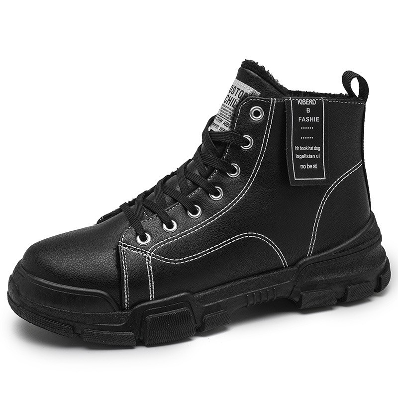 Giày Bốt Da Cổ Cao Lót Cotton Giữ Ấm Thời Trang Mùa Thu Cho Nam 2021 | BigBuy360 - bigbuy360.vn
