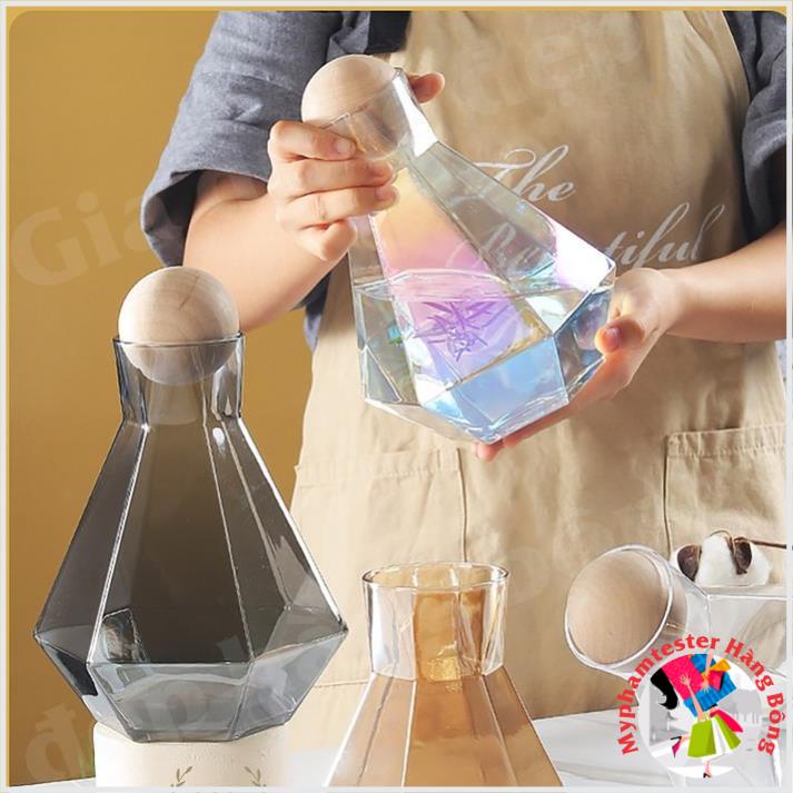 Bình Thủy Tinh Núm Gỗ Phong Cách NORDIC | BÌNH THỦY TINH CHỊU NHIỆT DECOR CHẤT LIỆU BOROSILICATE 2022