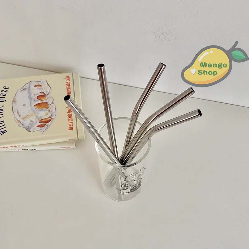 Ống hút nước trà sữa innox 304 tái chế sử dụng an toàn môi trường