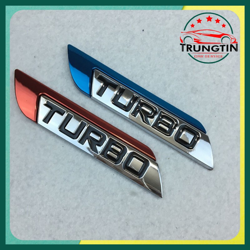 Chữ TURBO 3D Kim Loại Trang Trí ngoại thất  Xe Hơi xe ô tô.