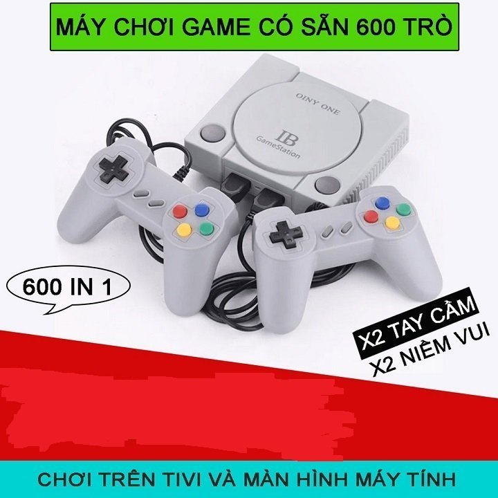 Máy Chơi Game 4 Nút, Máy Chơi Game 600 trò Chơi Retro Mini - Cắm Cổng AV 2 Người Chơi Hình Anh Chân Thực