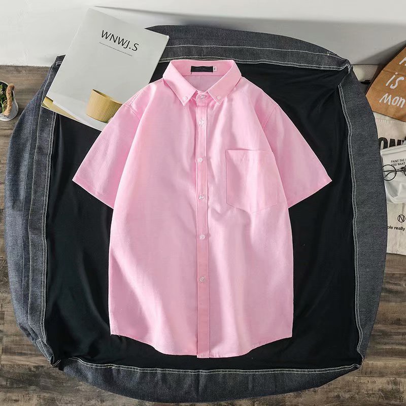 Áo sơ mi tay ngắn màu trơn thời trang dành cho nam