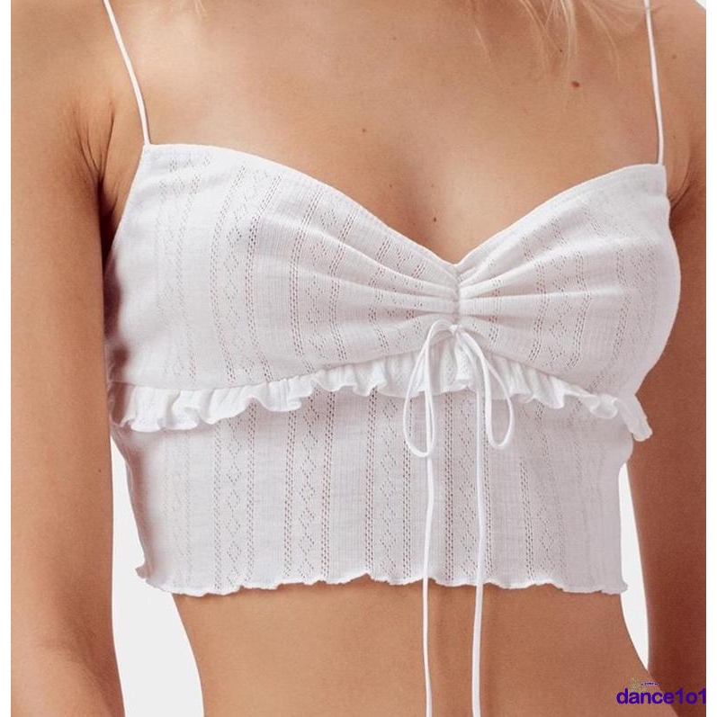 Áo Lửng Hai Dây Cổ Chữ V Quyến Rũ Dành Cho Nữ