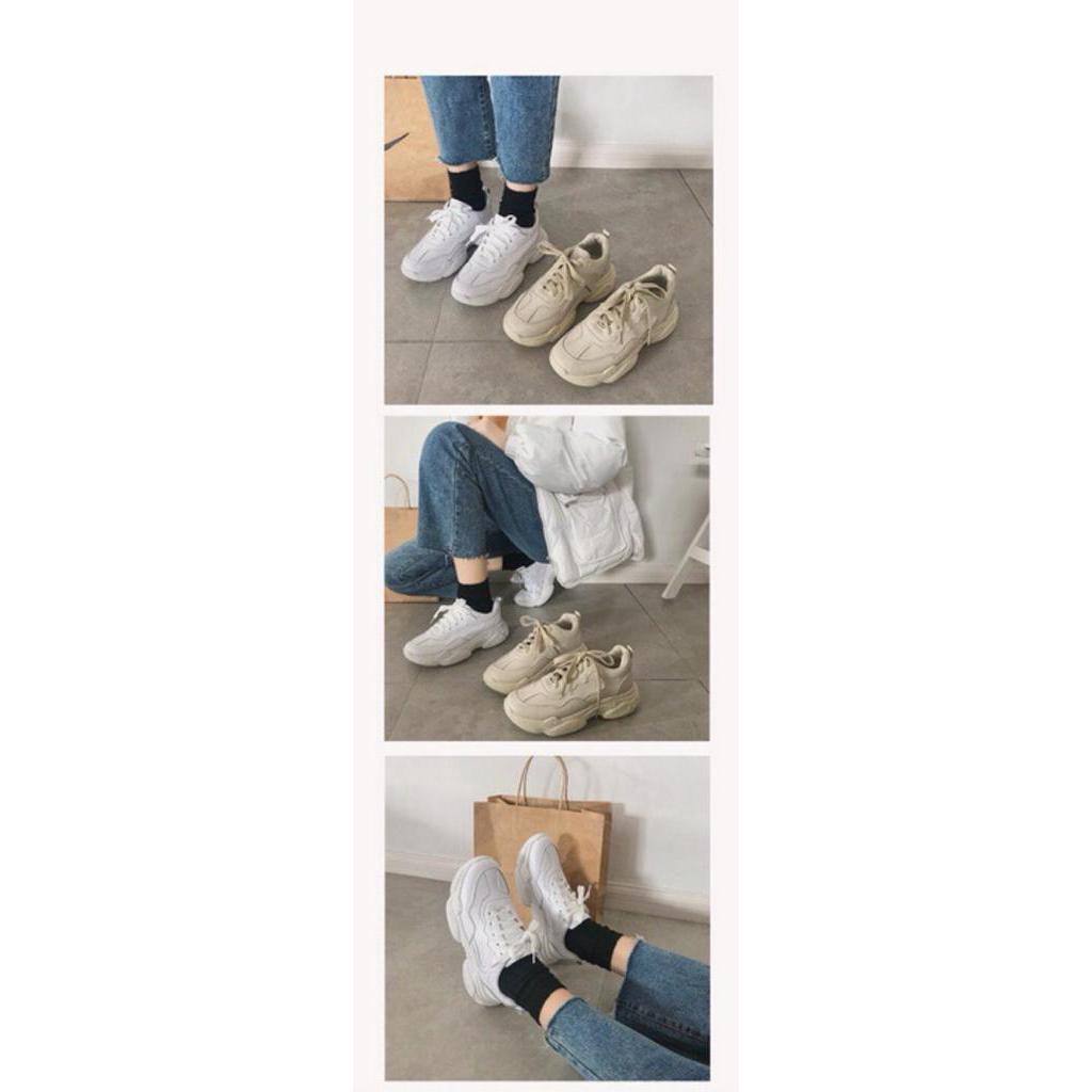 G053 [Sẵn trắng 37] (có video cận cảnh) Giày Ulzzang thể thao nữ tăng chiều cao phong cách vintage