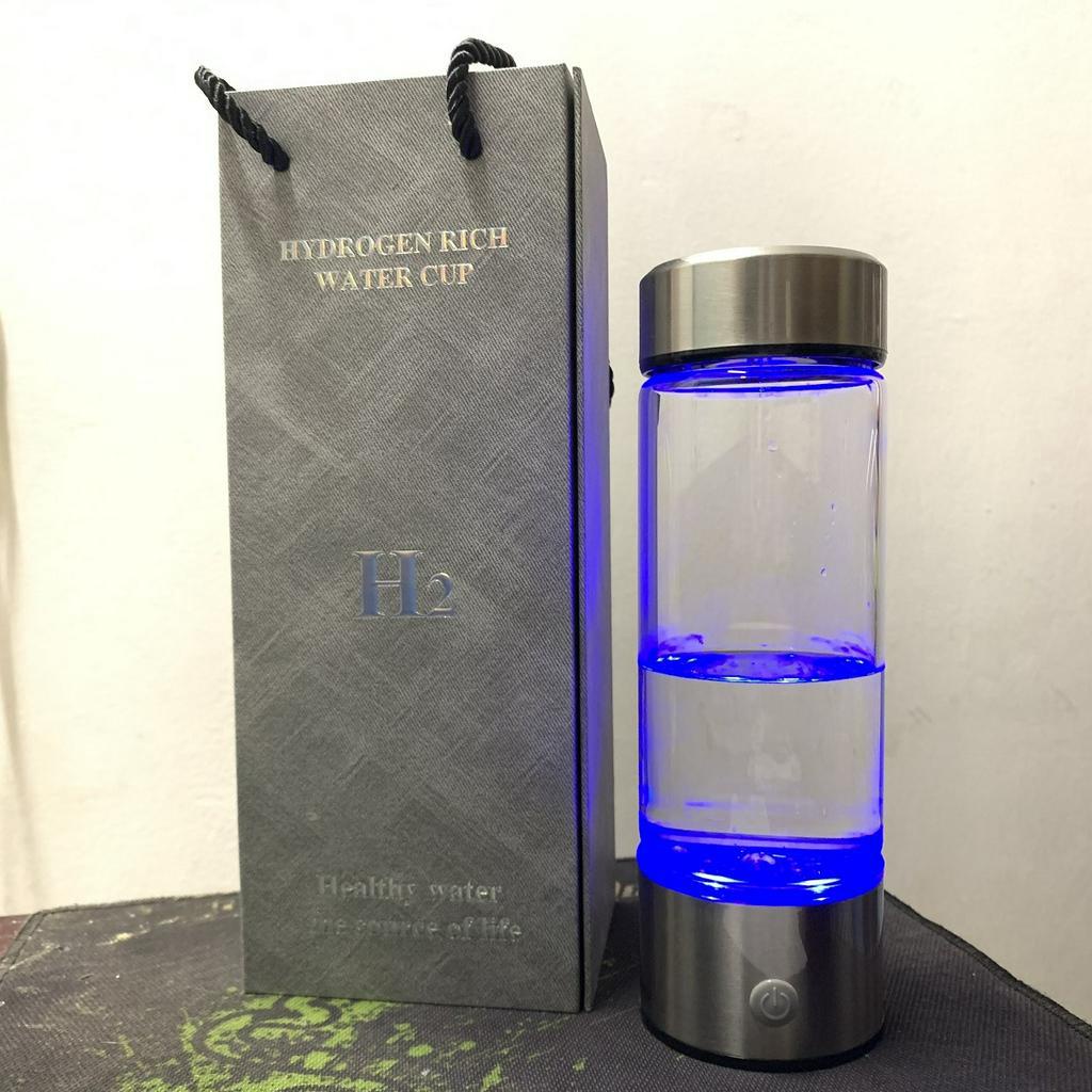 Bình tạo nước ion kiềm Hydrogen, bình thủy tinh 420ml kèm hộp đựng