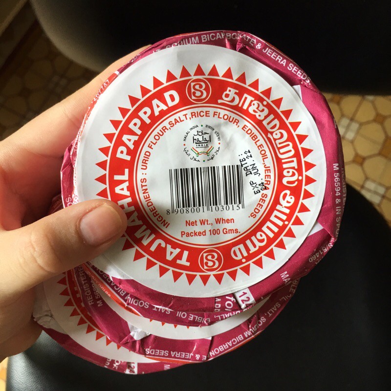 Bánh phồng chiên ấn độ Papadum loại nhỏ 100gram