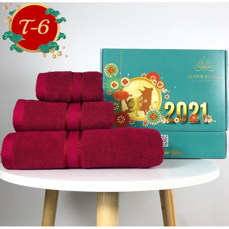 Hộp Khăn Quà Tết set 3 món cao cấp, giá rẻ