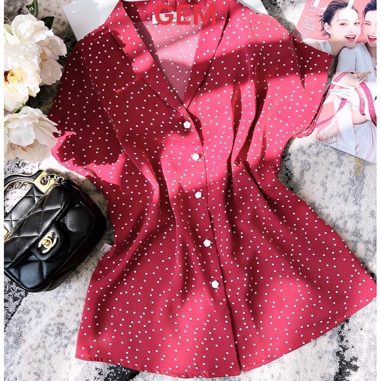 Áo sơ mi cộc tay G425 có bigsize đi học hay công sở đều hợp thời trang - GEM Fashion