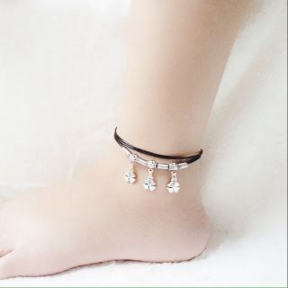 Vòng tay lắc chân dây sáp cỏ 4 lá.25k