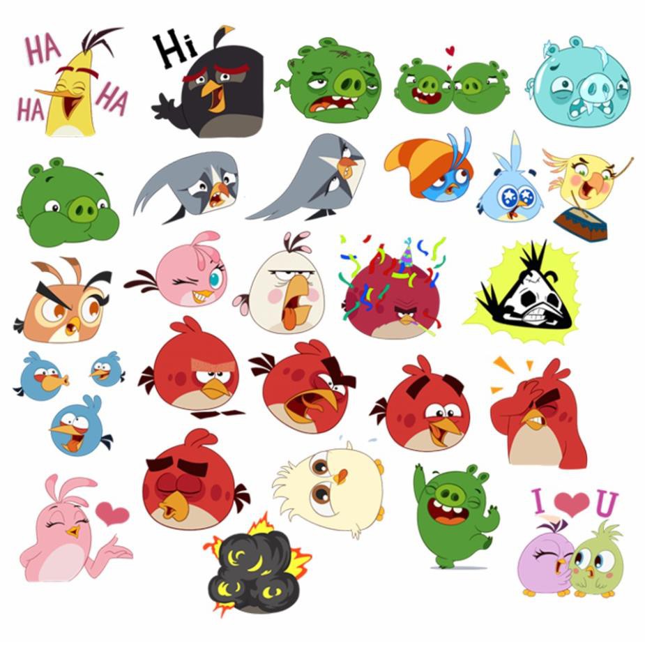 Sticker, Hình dán Angry Bird chống nước dán xe, mũ bảo hiểm, vali, bình nước Siêu Cute