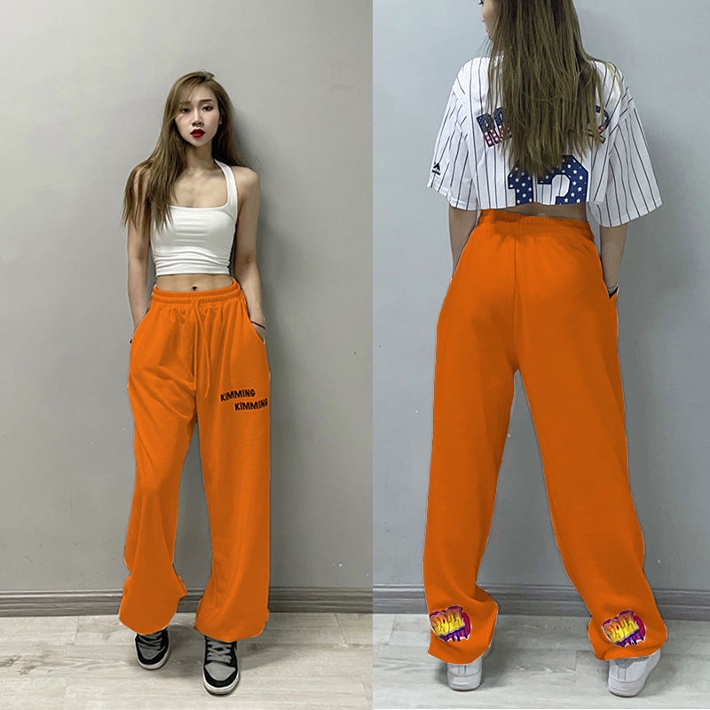 Quần Dài Ống Rộng Phong Cách Hiphop Đường Phố Cá Tính Cho Nữ