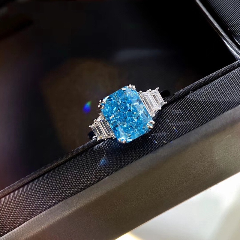 (Hàng Có Sẵn) Nhẫn Đính Đá Sapphire Sang Trọng