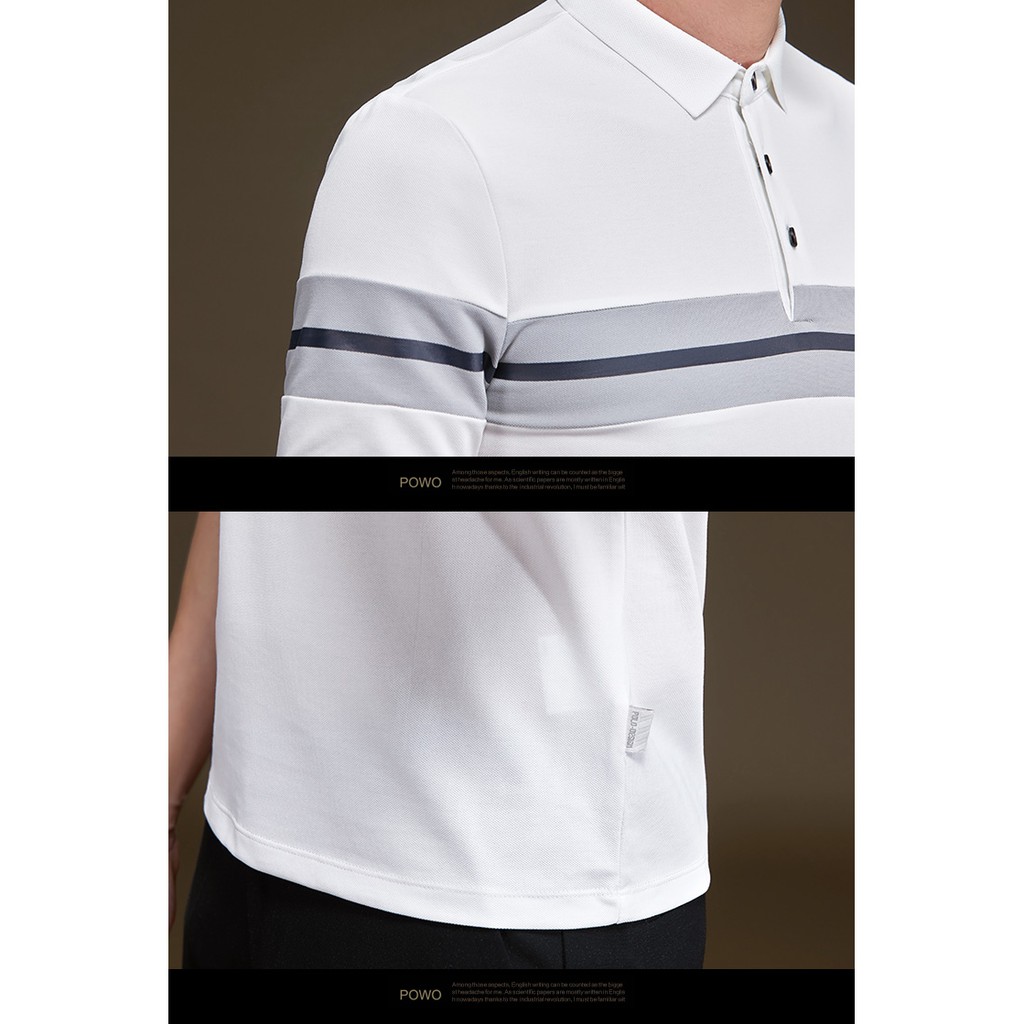 Áo thun có cổ nam vải cotton phối kẻ cá tính trẻ trung năng động vải sịn không phai màu | BigBuy360 - bigbuy360.vn