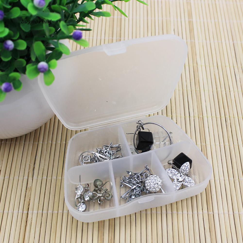 Hộp nhựa trong suốt 5 ngăn đựng thuốc/đồ trang sức đa năng kích thước 8.5cm x 6cm