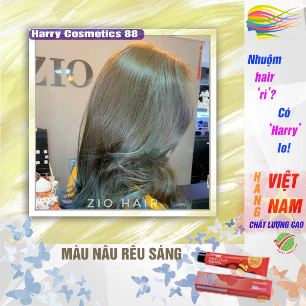 Thuốc nhuộm tóc 💕 FREESHIP >50K 💕 (ver 2021) Nhuộm tóc màu Nâu rêu sáng - nhuộm tóc tại nhà + tặng kèm oxy trợ nhuộm