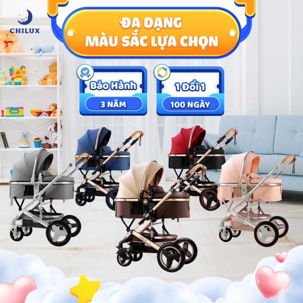 [Nhung bebu] Xe đẩy cho bé Chilux V1.6 - 9 tính năng tiện dụng cho mẹ  và bé - có thể gấp gọn