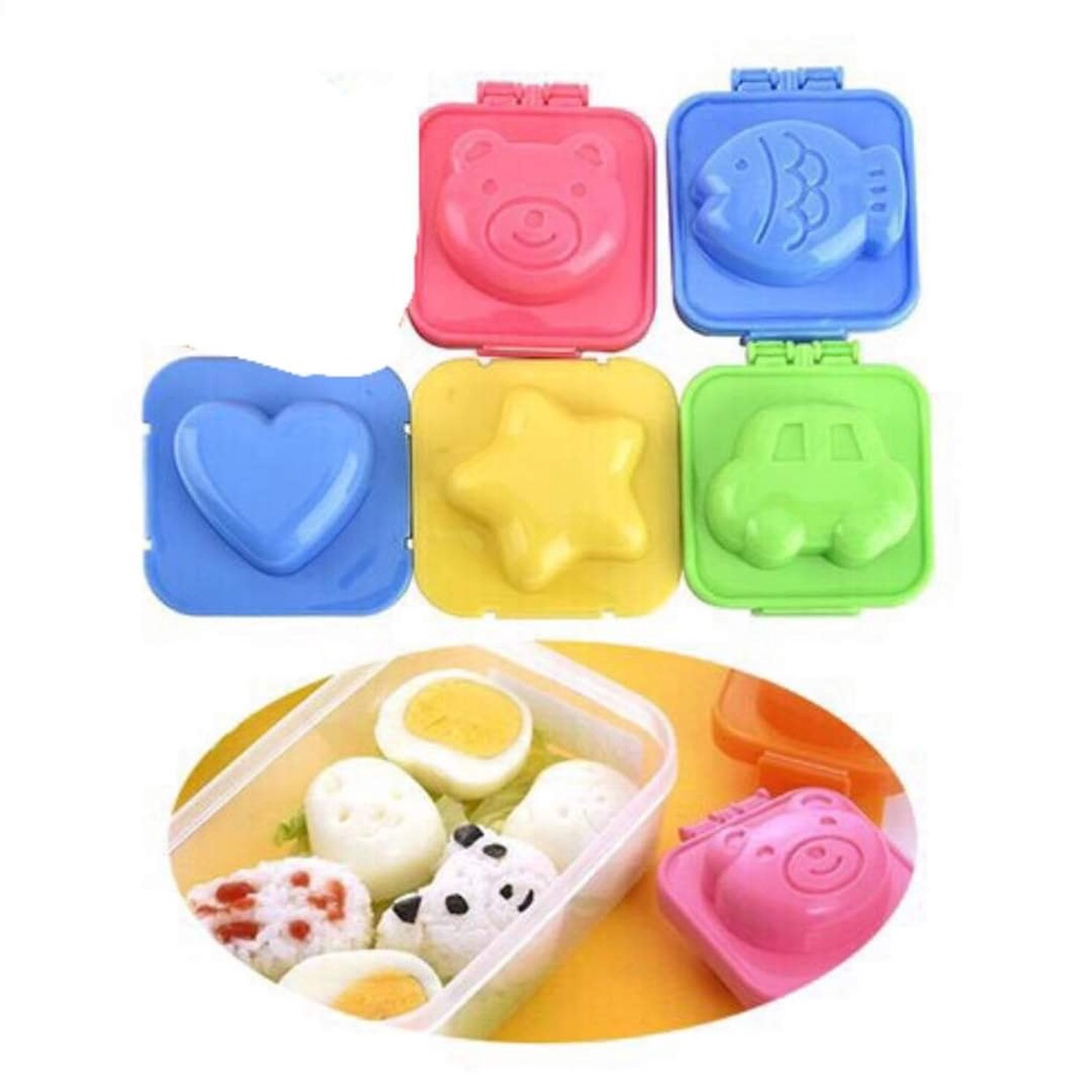 Khuân cơm bộ 6 khuôn tạo hình cơm trứng làm bánh cho bé ăn dặm nhiều hinh ngộ nghĩnh JIMADO D2.077