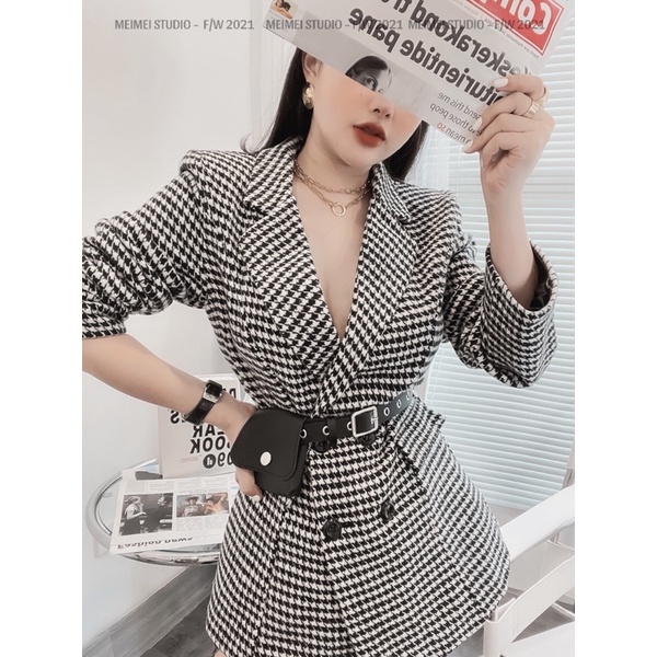 Áo vest zích zắc tweed