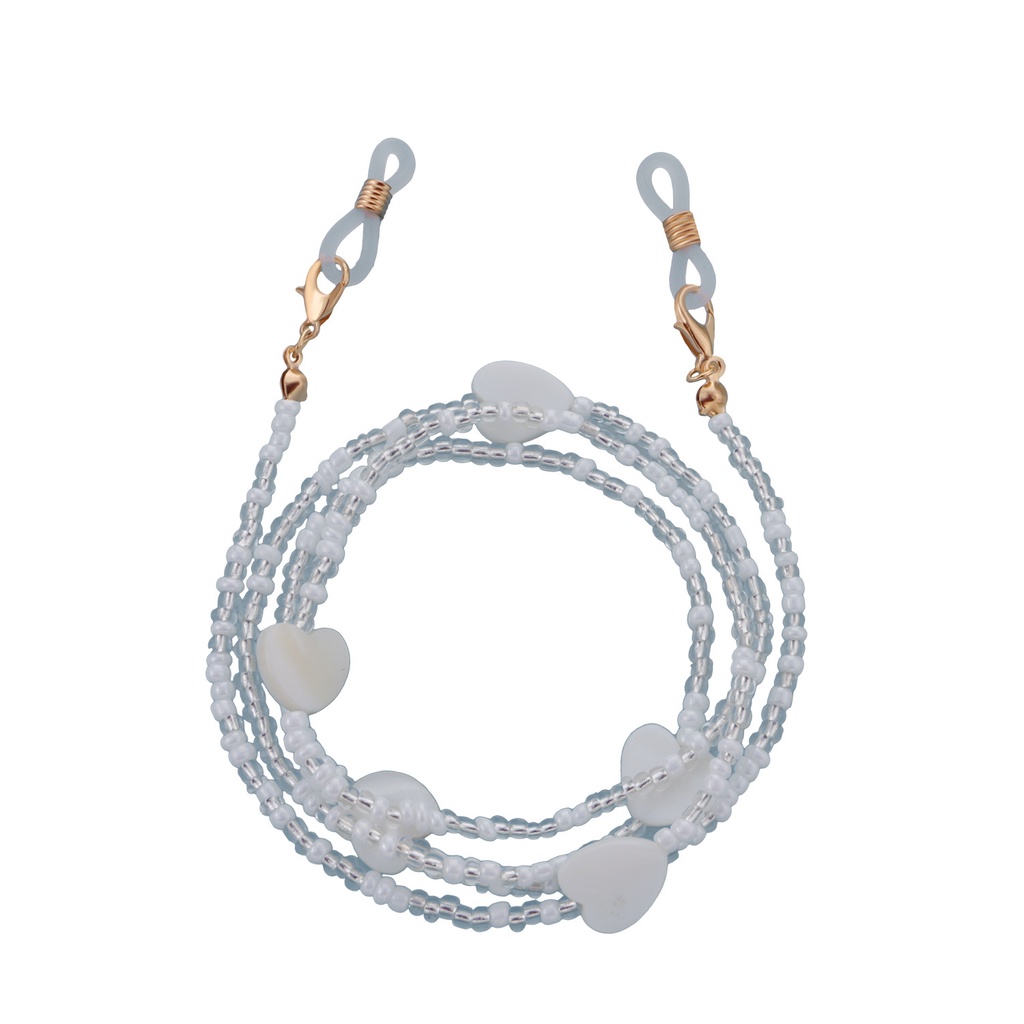 Dây Đeo Mắt Kính Xỏ Hạt Màu Trắng Thời Trang Cho Nữ