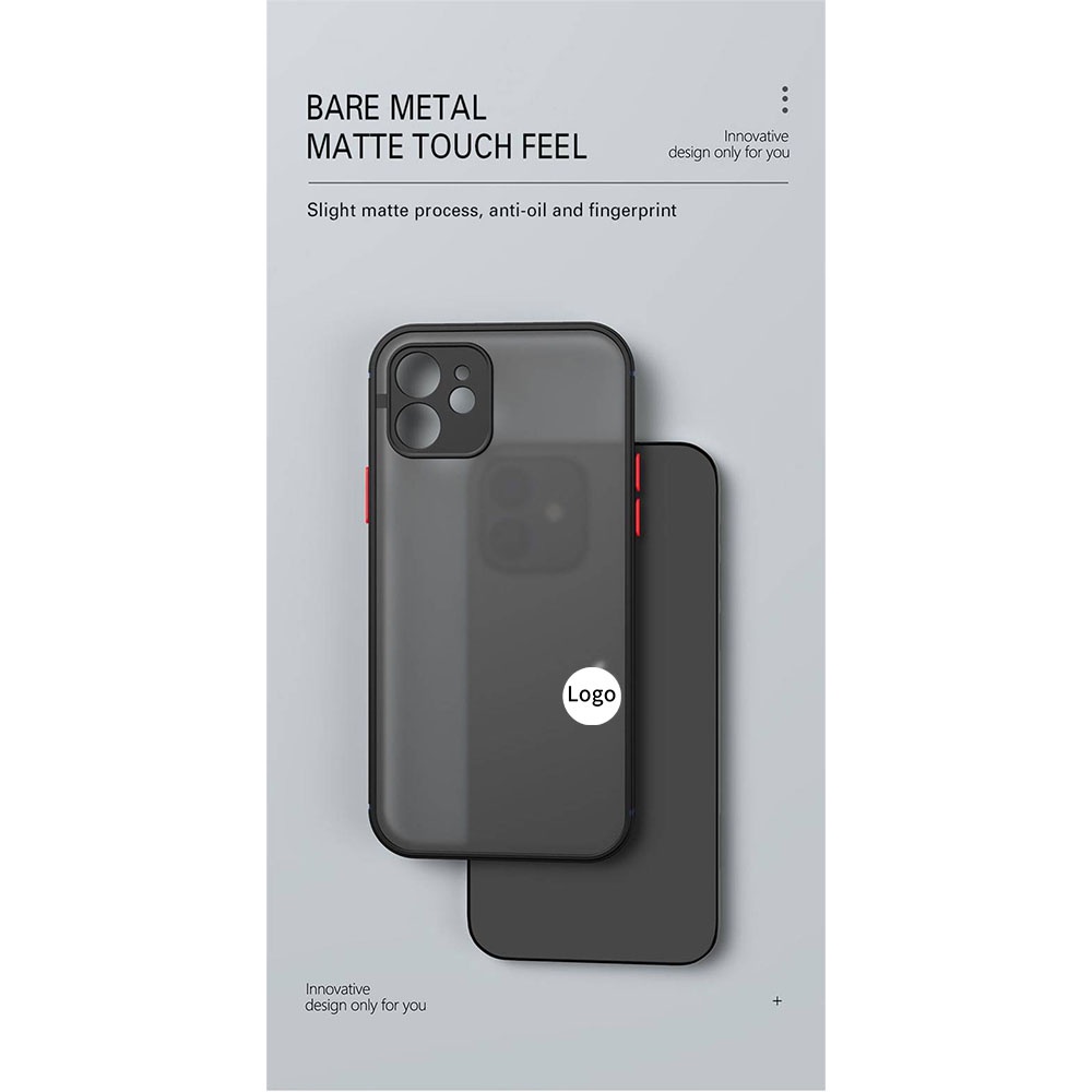 Ốp điện thoại nhám màu trong chống va đập bảo vệ camera cho Iphone 11 Pro Max 12 Mini