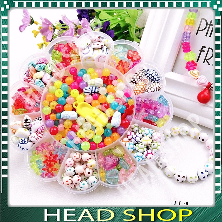 FULL PHỤ KIỆN BỘ HẠT XÂU VÒNG HÌNH HOA ĐÁNG YÊU CHO BÉ GÁI THỎA SỨC SÁNG TẠO HEADSHOP