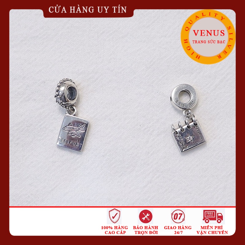 [Charm bạc 925 cao cấp] Charm treo Passport- Mã sản phẩm VENUST28