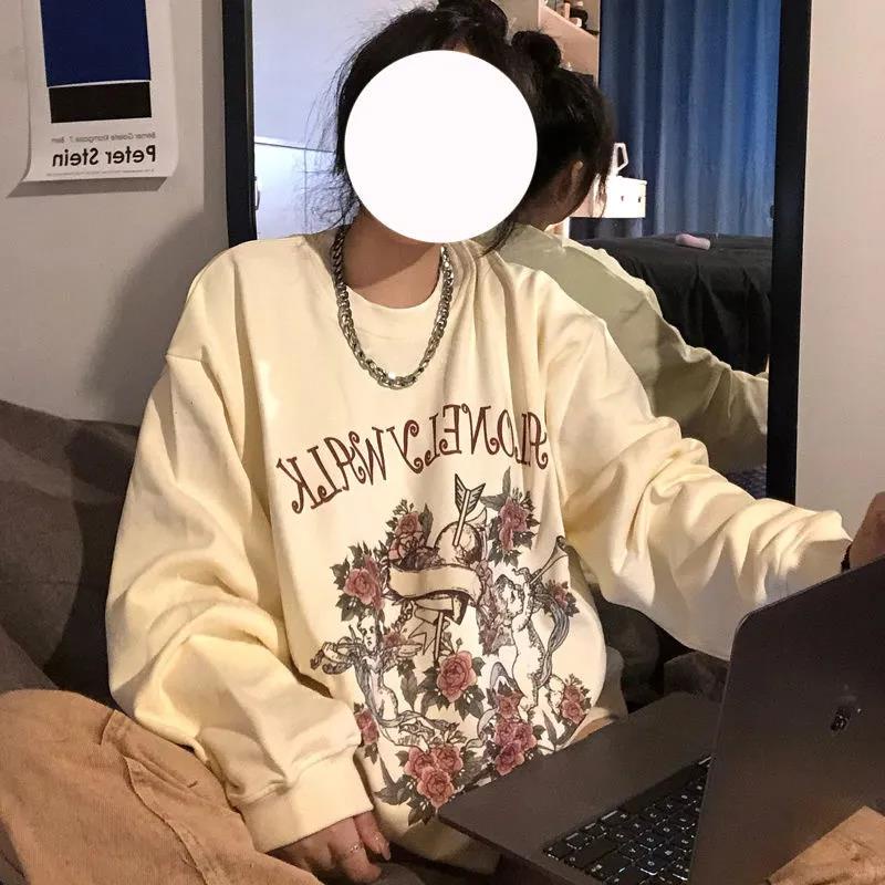 Áo Nỉ Nữ Dài Tay Cổ Tròn Thời Trang Hàn Mới