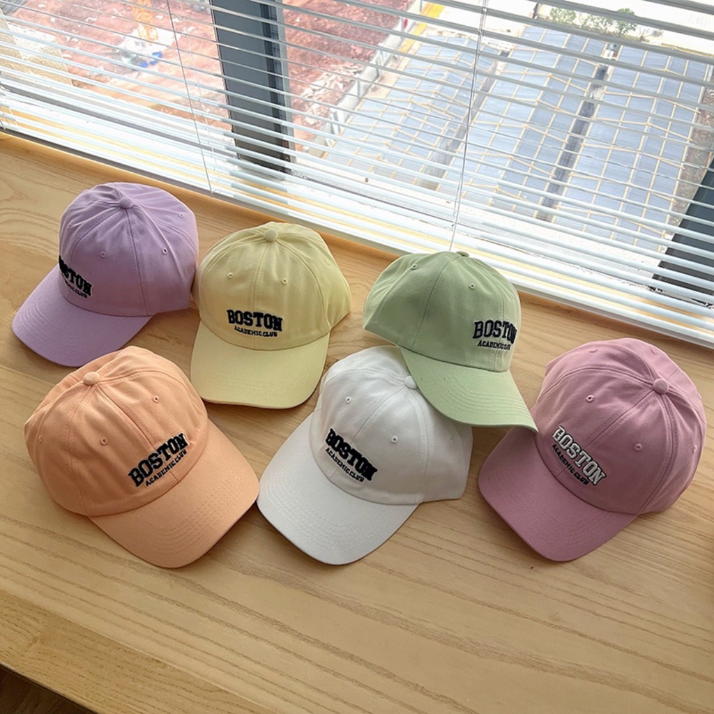Mũ Lưỡi Trai Thêu Chữ Boston Dành Cho Nam Và Nữ Vải Cotton Thời Trang