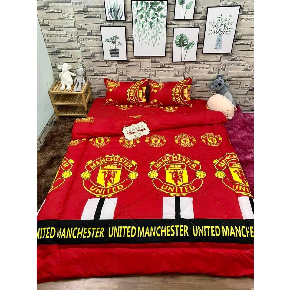 Bộ Drap &amp; Chăn Phao Bóng Đá Manchester