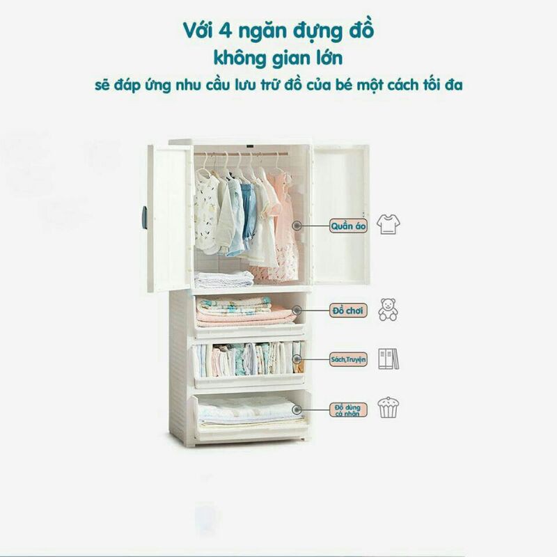 Tủ nhựa Kub cho bé - hàng chính hãng