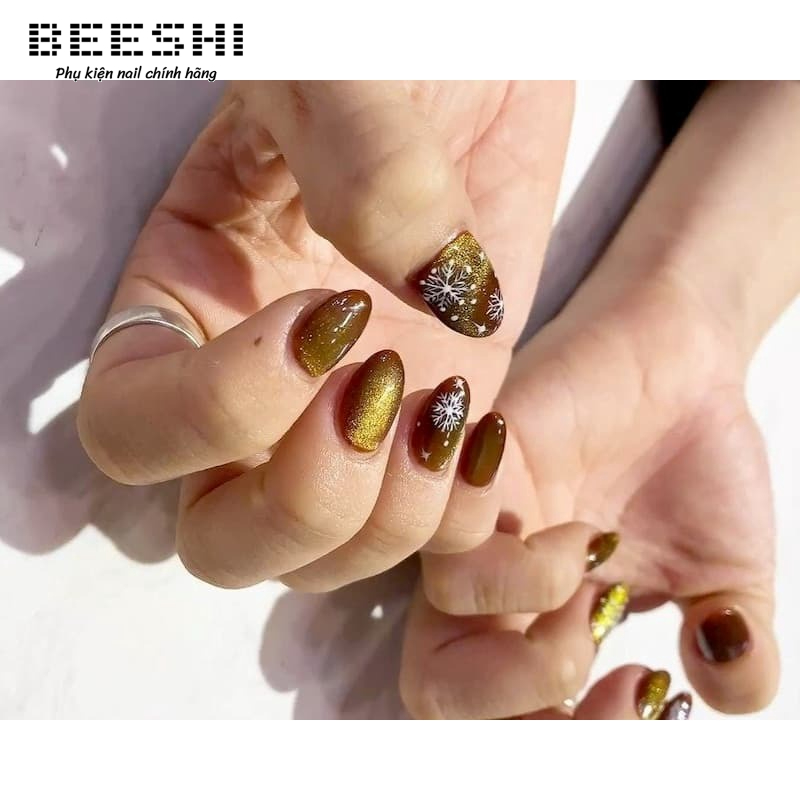Sơn gel mắt mèo kim cương Huaxi 9D chính hãng màu vàng, trắng - beeshi shop nail