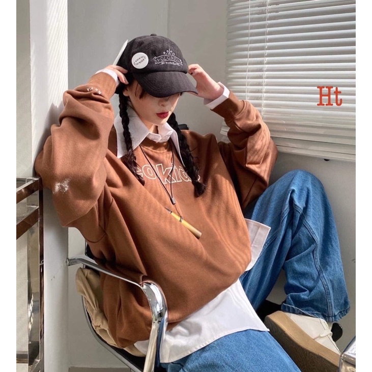 Áo nỉ bo COL nâu HT11