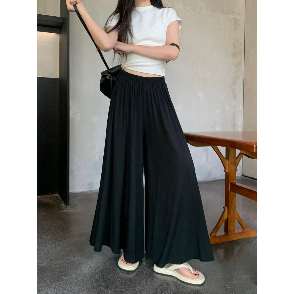 Quần Culottes Ống Rộng Lưng Thun Phong Cách Mới 64231