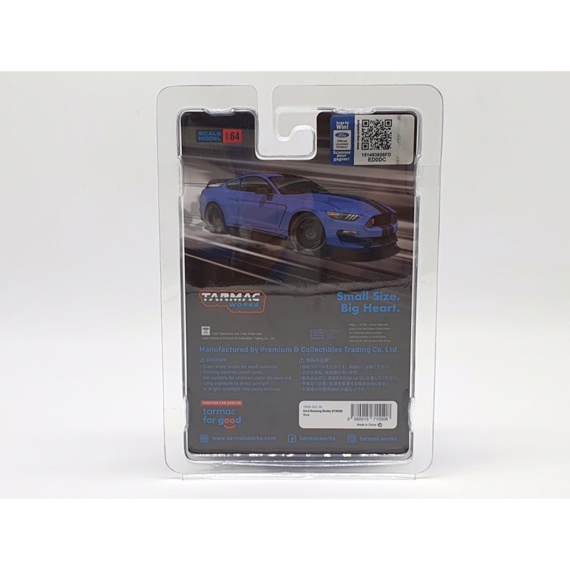 Xe Mô Hình Ford Mustang Shelby GT350R 1:64 Tarmac Works (Xanh Dương)