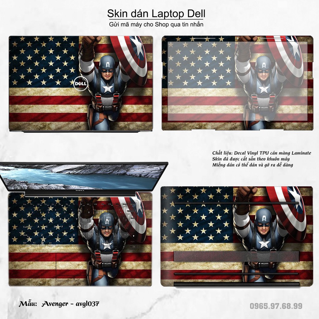 Skin dán Laptop Dell in hình Avenger