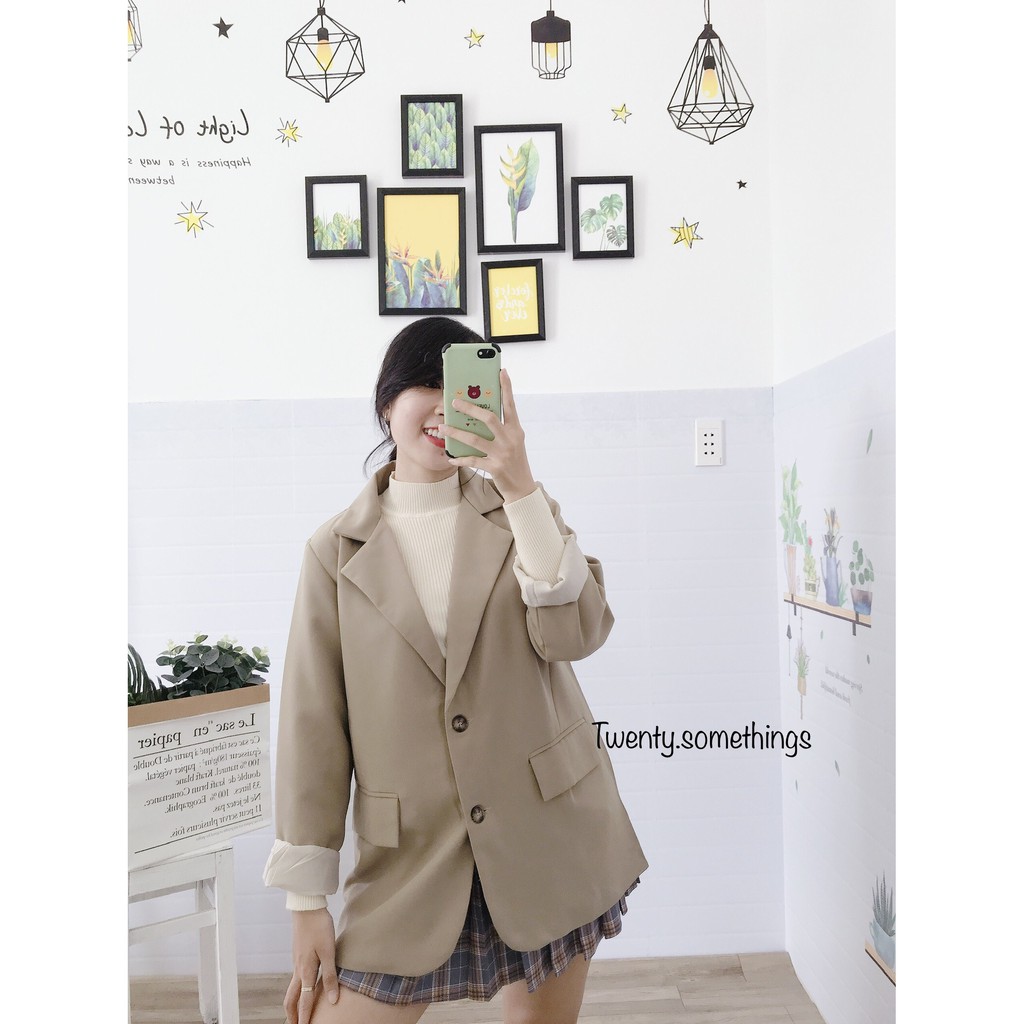 ÁO BLAZER NÂU TÂY HÀN QUỐC 2 LỚP (ảnh thật/sẵn/video) | BigBuy360 - bigbuy360.vn