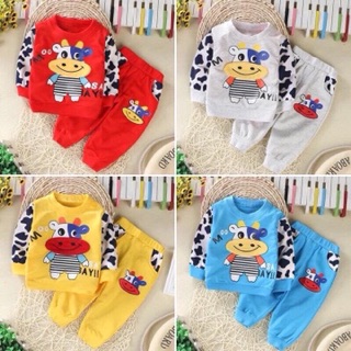 Combo 4 bộ nỉ da cá thu đông cho bé