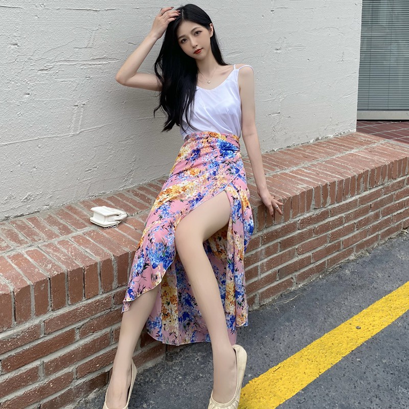 Chân Váy Dài Qua Gối In Họa Tiết Hoa Thời Trang Mùa Hè Quyến Rũ Dành Cho Nữ