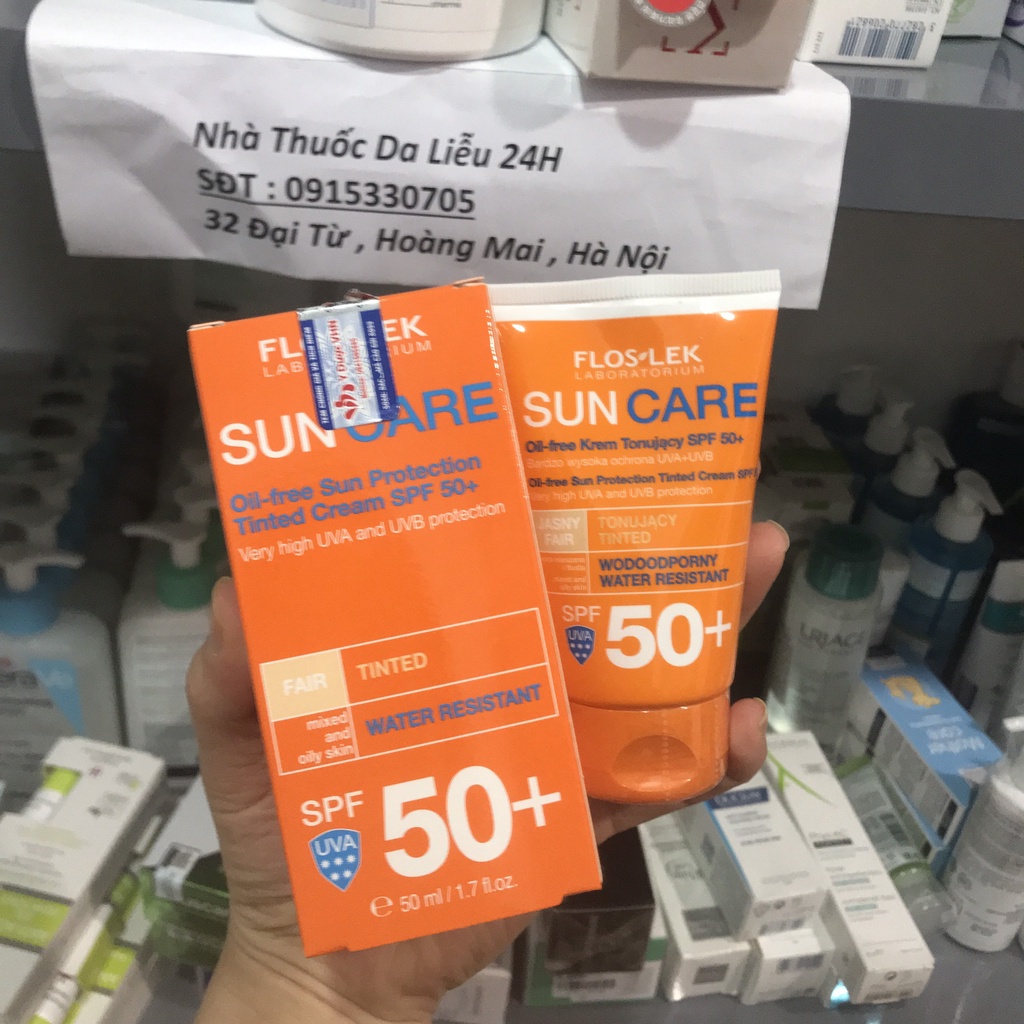 Kem chống nắng kiềm dầu Floslek Sun Care Oil Free Sun Protection Tinted Cream 50ml