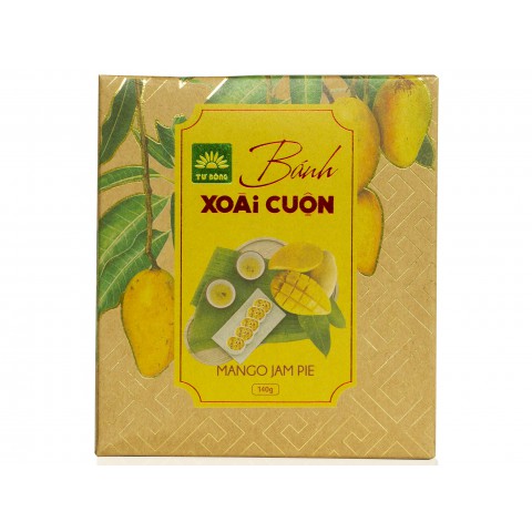 Bánh xoài cuộn Tư Bông hộp 140g - quà tặng đặc sản Đồng Tháp chánh gốc