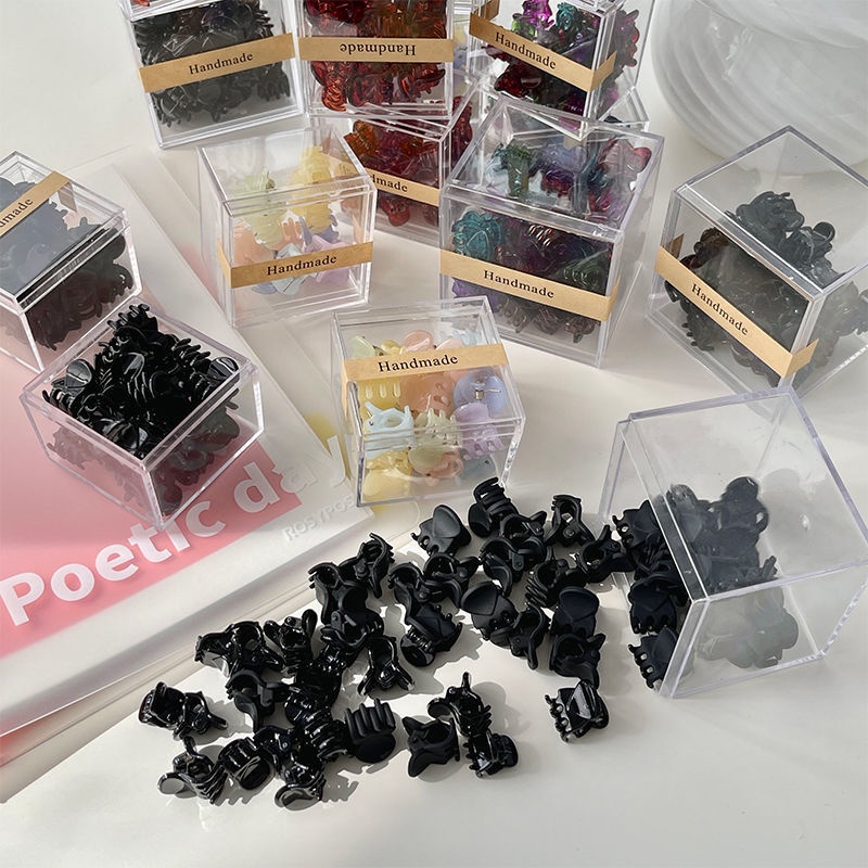 Set 24 Kẹp Tóc Mini Màu Đen Phong Cách Hàn Quốc