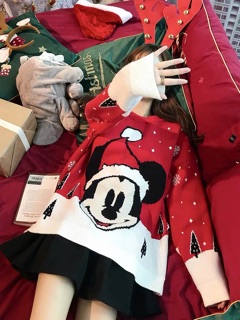 BÁN SỈ ÁO LEN MICKY ĐỎ CHO NỮ